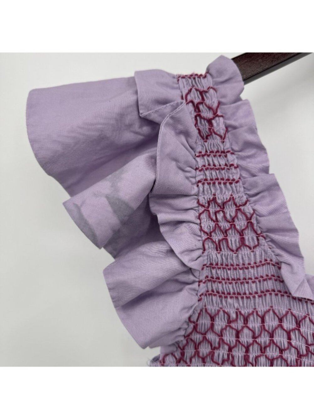 Tuckernuck Lavender Mallie Midi Dress sz XS 100% Cotton Smocked Purple *READ* - Picture 15 of 16